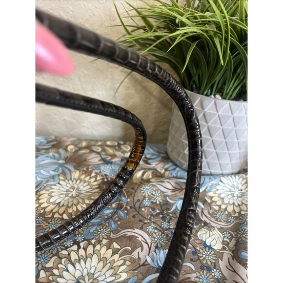 Brahmin Black And Brown Large Shoulder Tote Bag Carry All Travel - Picture 12 of 16